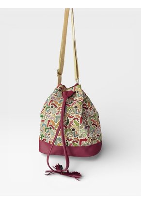 Bolso Manos Libres Bucket Dama Mujer Karla Chacon Aria Vino