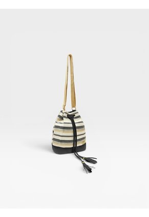 Bolso Manos Libres Bucket Dama Mujer Karla Chacon Aria Negro