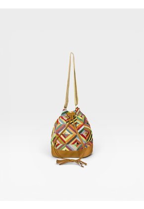Bolso Manos Libres Bucket Dama Mujer Karla Chacon Aria Miel