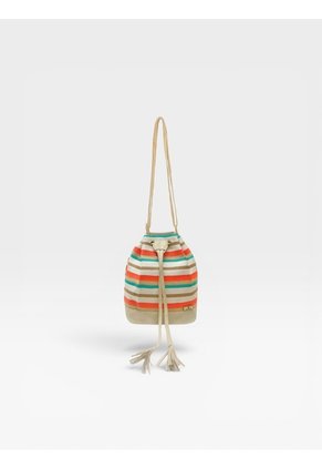 Bolso Manos Libres Bucket Dama Mujer Karla Chacon Aria Beige