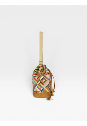 Bolso Manos Libres Bucket Dama Mujer Karla Chacon Aria Miel