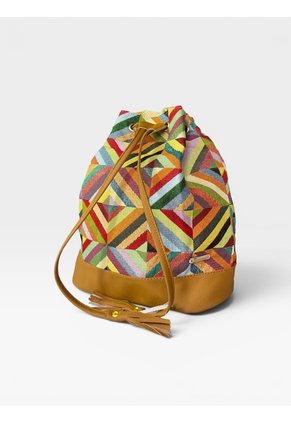 Bolso Manos Libres Bucket Dama Mujer Karla Chacon Aria Miel
