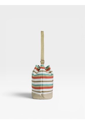 Bolso Manos Libres Bucket Dama Mujer Karla Chacon Aria Beige