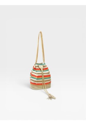 Bolso Manos Libres Bucket Dama Mujer Karla Chacon Aria Beige