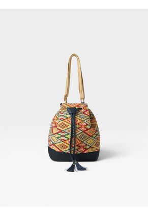 Bolso Manos Libres Bucket Dama Mujer Karla Chacon Aria Azul