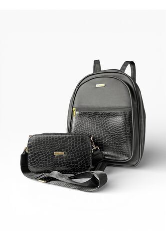 Combo Set Morral Nely + Manos Libres Evah Karla Chacon Negro KARLA CHACON