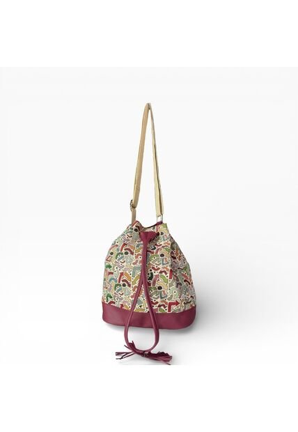 Bolso Manos Libres Bucket Dama Mujer Karla Chacon Aria Vino