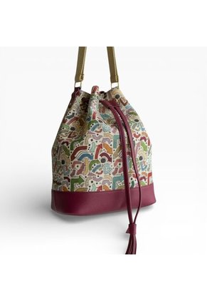 Bolso Manos Libres Bucket Dama Mujer Karla Chacon Aria Vino