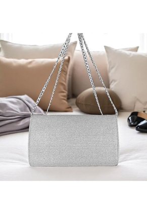 Bolso Clutch Elegante Para Fiesta Karla Chacon Maite Plateado