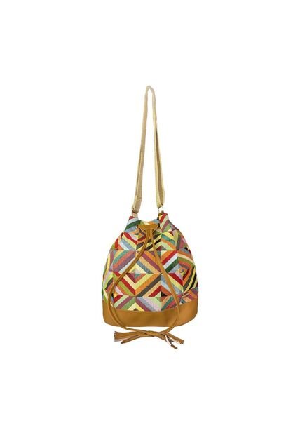 Bolso Manos Libres Bucket Dama Mujer Karla Chacon Aria Miel