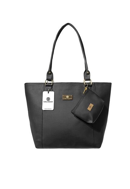 Bolso Dama Cartera Mujer Tote Grande Karla Chacon Mila Negro