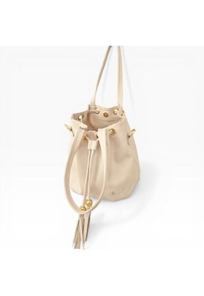 Bolso Mochila Bucket Strap Removible Cartera Mujer Dama Karla Chacon Iris Beige