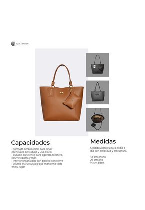 Bolso Dama Cartera Mujer Tote Grande Karla Chacon Mila Negro