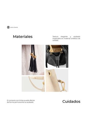 Bolso Mochila Bucket Strap Removible Cartera Mujer Dama Karla Chacon Iris Beige