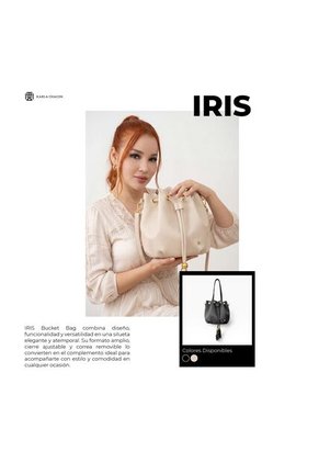 Bolso Mochila Bucket Strap Removible Cartera Mujer Dama Karla Chacon Iris Beige
