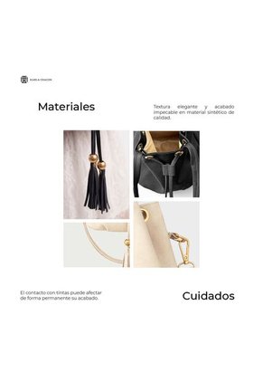 Bolso Mochila Bucket Strap Removible Cartera Mujer Dama Karla Chacon Iris Beige