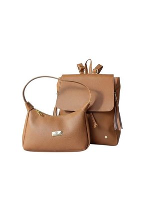 Combo Set Morral Pace + Bolso De Hombro Praga Karla Chacon Miel