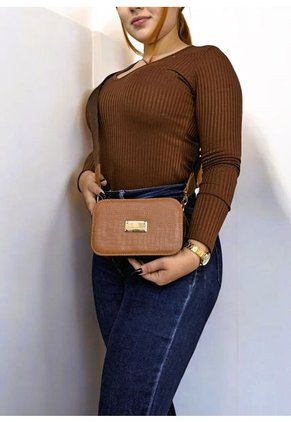 Bolso Manos Libres De Dama Mujer Karla Chacon Evah Miel