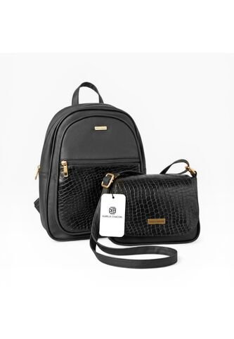 Combo Set Morral Nely + Manos Libres Lara Karla Chacon Negro KARLA CHACON