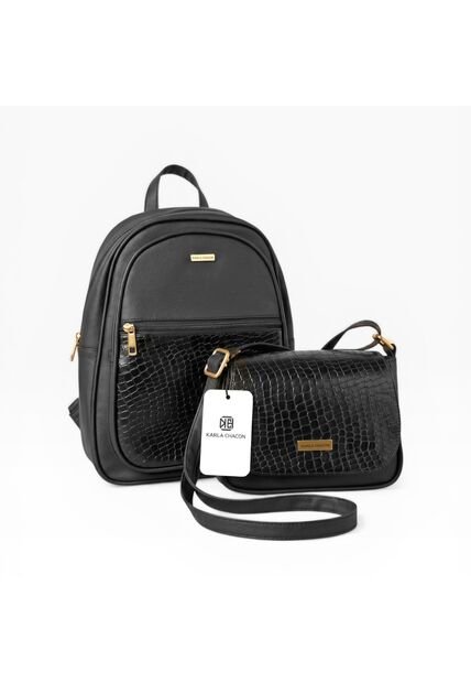 Combo Set Morral Nely + Manos Libres Lara Karla Chacon Negro