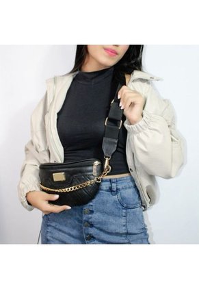 Bolso Canguro Riñonera Koala De Dama Mujer Karla Chacon Ines Negro