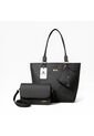 Set De Bolsos Para Mujer Bolso Tote Mila + Bolso Manos Libres Nova + Monedero Karla Chacon Negro de KARLA CHACON