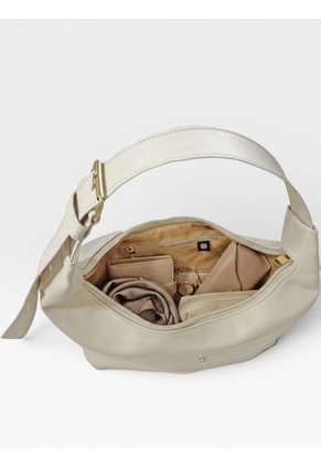 Bolso De Hombro Hobo Mediano Cartera Mujer Dama Karla Chacon Anne Beige