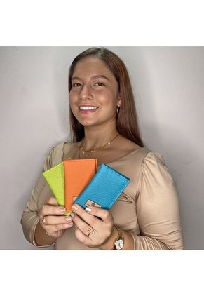 Billetera Delgada Portadocumentos Tarjetero Karla Chacon Aime Negro