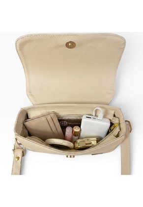 Bolso Manos Libres Casual Karla Chacon Nova Beige
