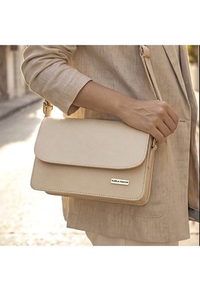 Bolso Manos Libres Casual Karla Chacon Nova Beige