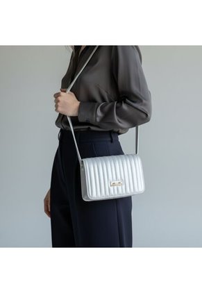 Bolso Cartera Manos Libres Dama Mujer Karla Chacon Baru Plata