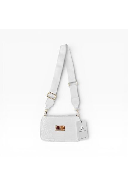Bolso Manos Libres De Dama Mujer Karla Chacon Evah Blanco