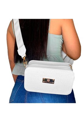 Bolso Manos Libres De Dama Mujer Karla Chacon Evah Blanco