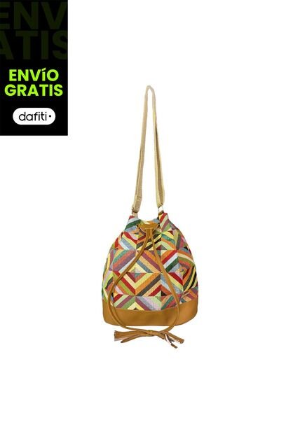Bolso Manos Libres Bucket Dama Mujer Karla Chacon Aria Miel