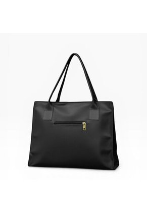 Combo De Tres Piezas Bolso Shopper Laura + Manos Libres Lara Y Monedero Karla Chacon Negro