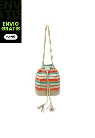 Bolso Manos Libres Bucket Dama Mujer Karla Chacon Aria Beige KARLA CHACON