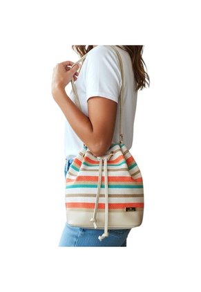 Bolso Manos Libres Bucket Dama Mujer Karla Chacon Aria Beige