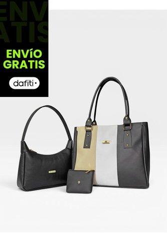 Set Para Mujer Bolso Tote+ Bolso Manos Libres + Monedero Karla Chacon KARLA CHACON