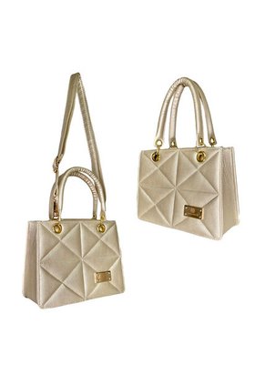 Bolso Cartera De Mano O Manos Libres Mujer Dama Karla Chacon Hada Dorado