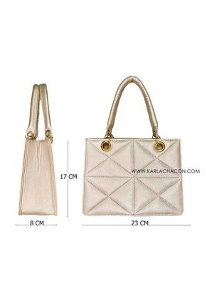 Bolso Cartera De Mano O Manos Libres Mujer Dama Karla Chacon Hada Dorado