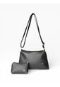 Combo De Tres Piezas Bolso Shopper Laura + Manos Libres Cuba Y Monedero Karla Chacon Negro de KARLA CHACON