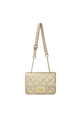 Bolso Manos Libres Satchel De Dama Bandolera Mujer Karla Chacon Sanz Dorado KARLA CHACON