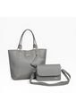 Set De Bolsos Para Mujer Bolso Tote Mila + Bolso Manos Libres Nova + Monedero Karla Chacon Gris de KARLA CHACON
