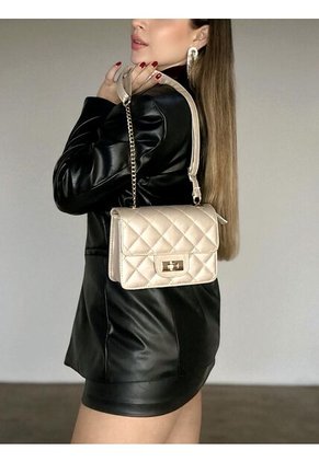 Bolso Manos Libres Satchel De Dama Bandolera Mujer Karla Chacon Sanz Dorado