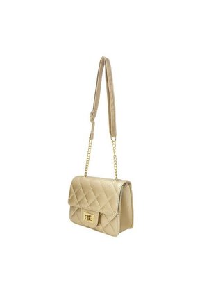 Bolso Manos Libres Satchel De Dama Bandolera Mujer Karla Chacon Sanz Dorado