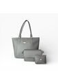 Set De Bolsos Para Mujer Bolso Tote Mila + Bolso Manos Libres Nova + Monedero Karla Chacon Gris de KARLA CHACON