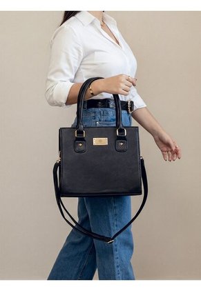 Bolso Cartera Doble Funcion De Dama Mujer Con Strap Desmontable Karla Chacon Jess Negro