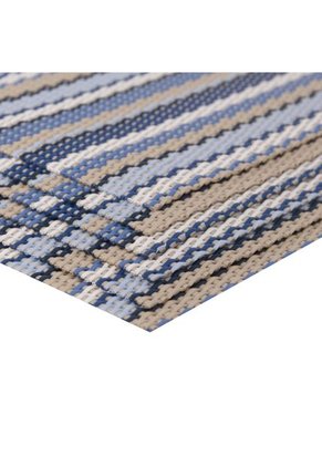 Set X 6 Individuales Rectangulares 45.5cms X 30 cms Kassa-Dini Azul Rayas