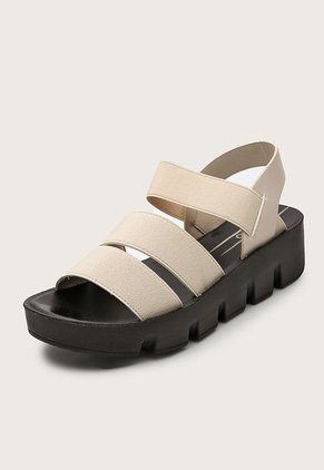 Sandalia Plataforma Nude-Negro Keddo