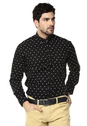 Camisa Negra-Blanca Kenneth Cole